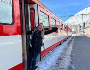 reizen met de trein in de sneeuw