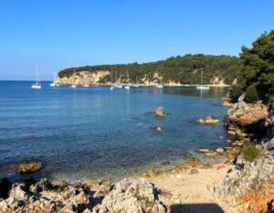 stand by the camper in Greece