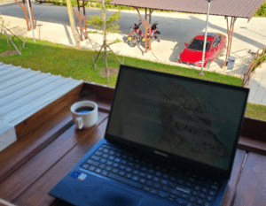 laptop at nice remote location